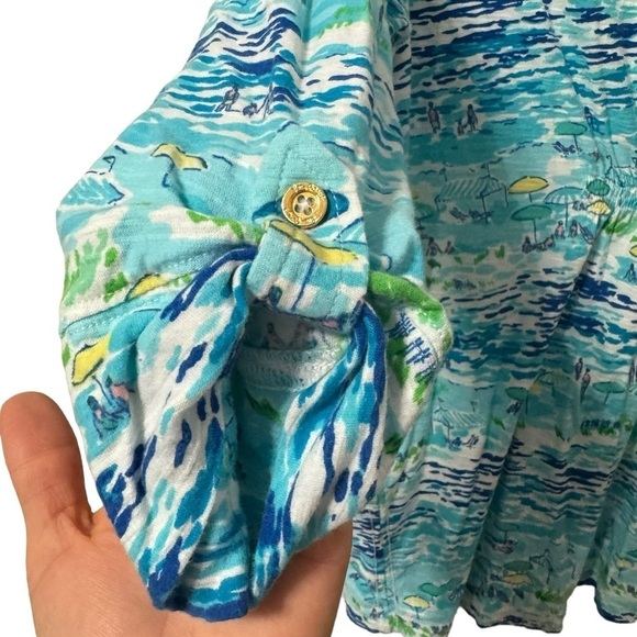 Lilly Pulitzer Women’s Beach Scene Print Size Medium - Picture 3 of 7